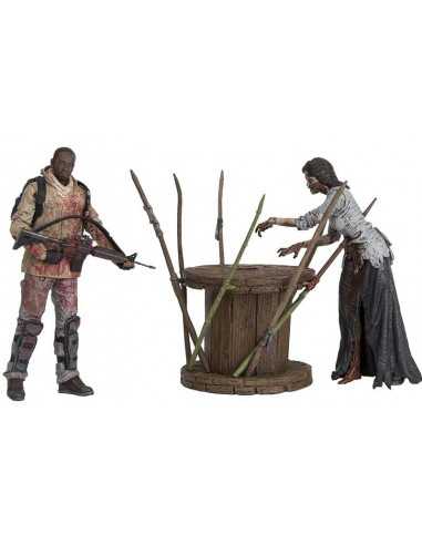 Figura diorama Morgan con caminante The Walking Dead