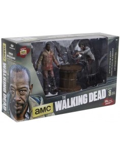 Figura diorama Morgan con caminante The Walking Dead
