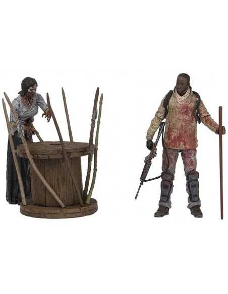 Figura diorama Morgan con caminante The Walking Dead