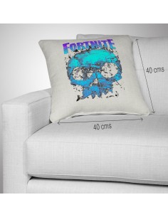 Cojín Fortnite emblema fucsia 40x40