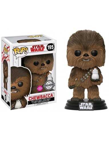 Funko Pop Chewbacca y Porg exclusive Flocked