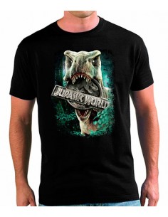 Camiseta Jurassic World T-Rex Mordiendo Logo