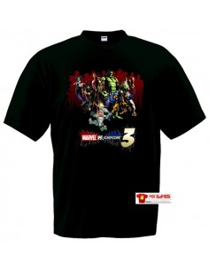 Camiseta Marvel vs Capcom 3 (art) Manga Corta Negra