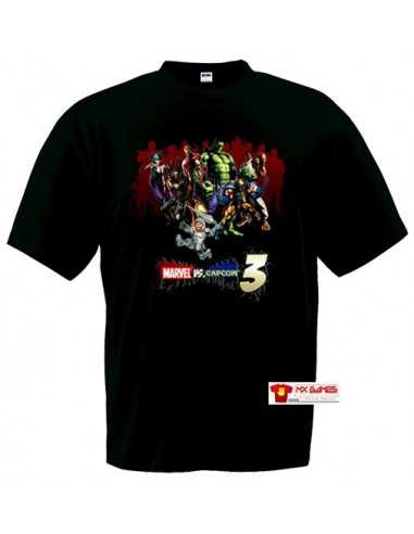 Camiseta Marvel vs Capcom 3 (art) Manga Corta Negra