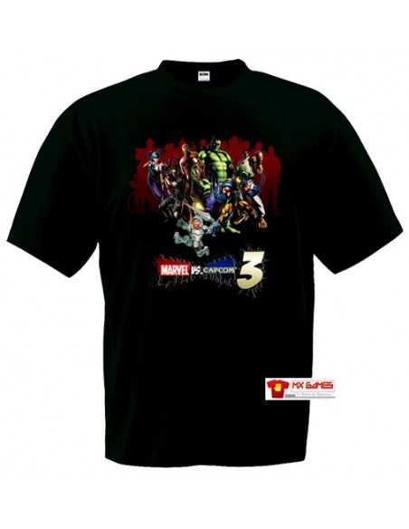 Camiseta Marvel vs Capcom 3 (art) Manga Corta Negra