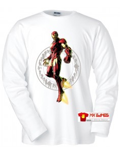 camiseta Marvel vs Capcom 3 ,Ironman M.Larga Blanca
