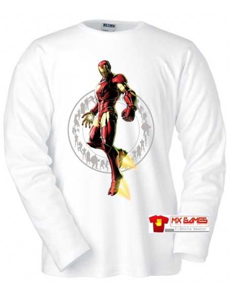 camiseta Marvel vs Capcom 3 ,Ironman M.Larga Blanca
