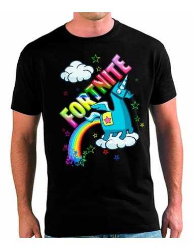 Camiseta Unicornio Arcoiris Fortnite