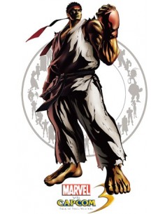 Camiseta Marvel vs Capcom 3 "Riu" Manga Corta Blanca 2