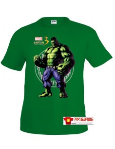 Camiseta Marvel vs Capcom 3 "Hulk" Manga corta Verde