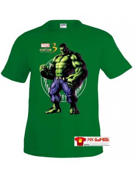 Camiseta Marvel vs Capcom 3 "Hulk" Manga corta Verde