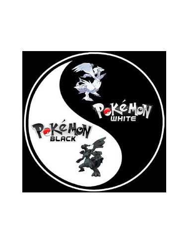 Camiseta Pokemon Blanco y Negro (YinYan) M.Larga Negra
