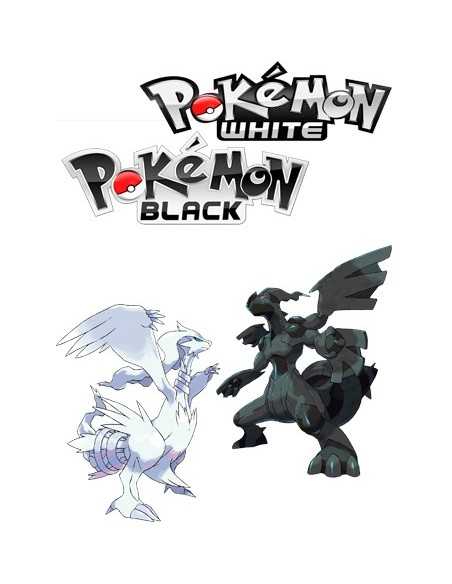 Camiseta de Pokemon Blanco y Negro (Reshiram y Zekrom) Camiseta de Pokemon Blanco y Negro (Reshiram y Zekrom)