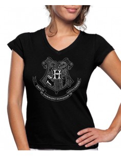Camiseta de mujer Hogwarts Logo lineas