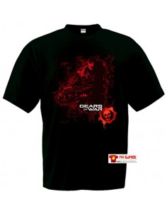 Camiseta Gears of War (Markus red)negra manga corta.