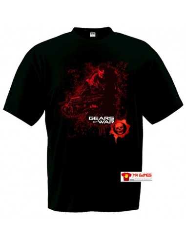 Camiseta Gears of War (Markus red)negra manga corta.