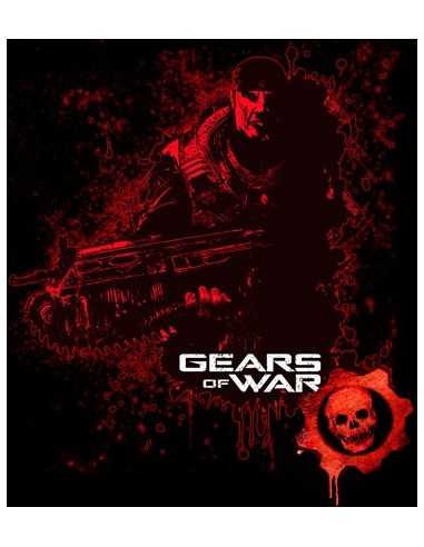 Camiseta Gears of War (Markus red)negra manga corta.