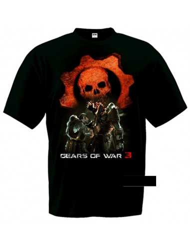 Camiseta Gears of War 3 (Lancer saw)negra manga corta