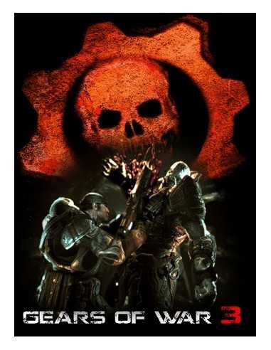 Camiseta Gears of War 3 (Lancer saw)negra manga corta