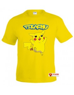 Camiseta Pokemon Pikachu amarilla manga corta