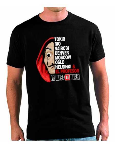 Camiseta La Casa de Papel Mascara Dalí con atracadores