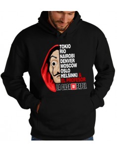 Sudadera La Casa de Papel máscara Dalí con nombres