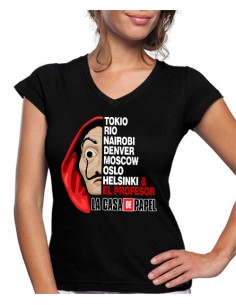 Camiseta La Casa de Papel de mujer Mascara de Dalí