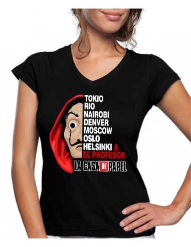 Camiseta La Casa de Papel de mujer Mascara de Dalí