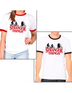 Camiseta Stranger Things Ringer Logo Bicis