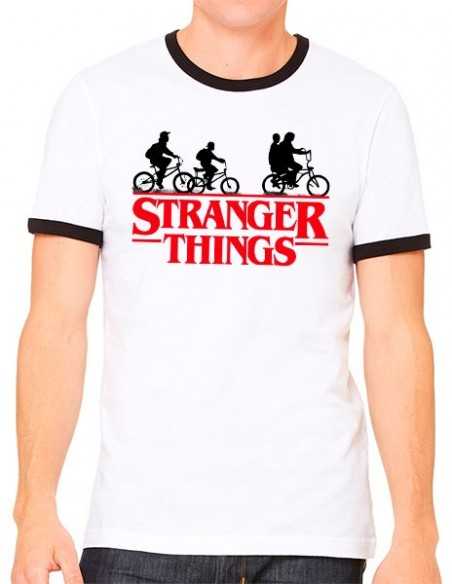 Camiseta Stranger Things Ringer Logo Bicis