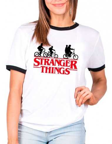 Camiseta Stranger Things Ringer Logo Bicis