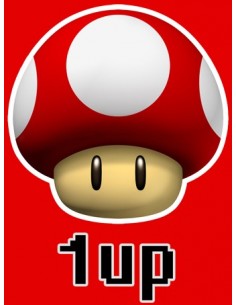 Camiseta Super Mario 1Up roja manga corta 2