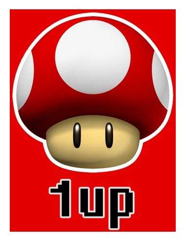 Camiseta Super Mario 1Up roja manga corta