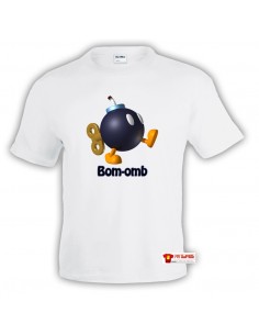 Camiseta Super Mario Bom-omb ,Blanca