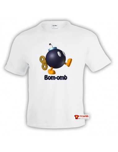 Camiseta Super Mario Bom-omb ,Blanca Camiseta Super Mario Bom-omb ,Blanca