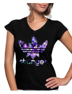 Camiseta Stranger Things de mujer Estilo Adidas Lilas
