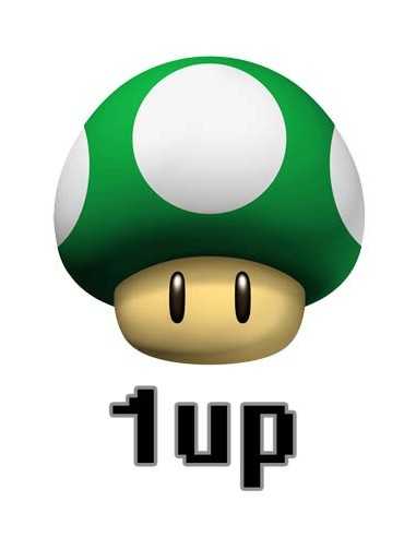 Camiseta Super Mario 1Up Verde ,verde manga corta