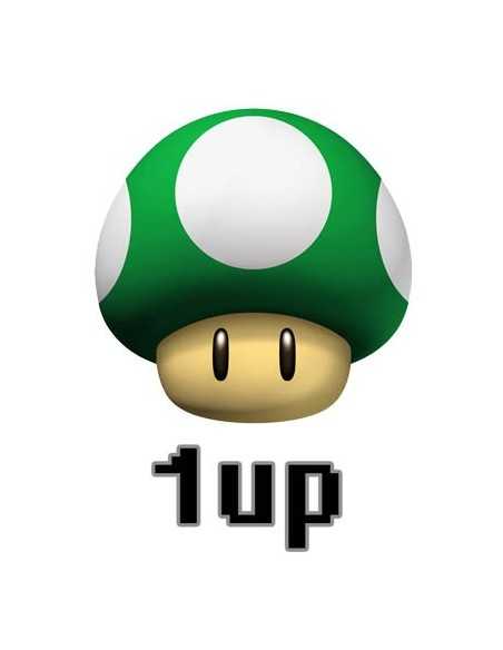 Camiseta Super Mario 1Up Verde ,verde manga corta