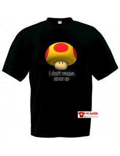 Camiseta Super Mario Grow up ,negra manga corta