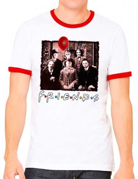 Camiseta Friends It Pennywise terror Halloween Ringer
