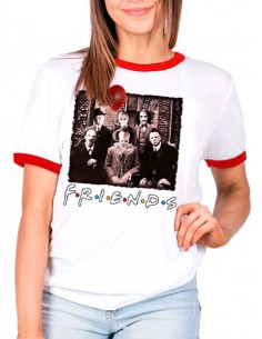 Camiseta Friends It Pennywise terror Halloween Ringer 2