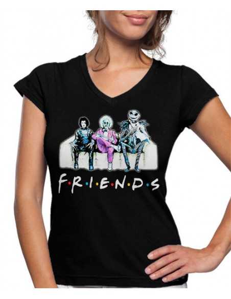 Camiseta mujer Friends Halloween Tim Burton