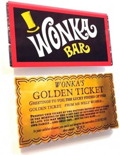 Chocolate Willy Wonka Billete Dorado 1071