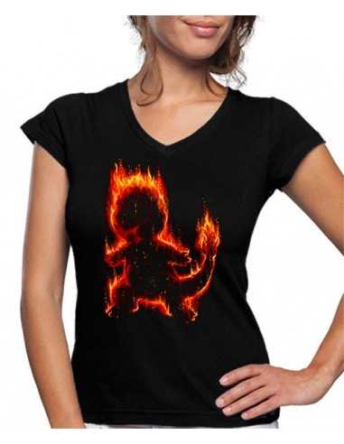 Camiseta de mujer Pokémon Charmander Flames