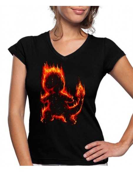 Camiseta de mujer Pokémon Charmander Flames