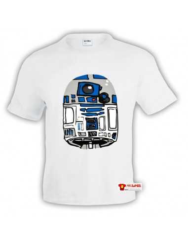 Camiseta R2D2 Star Wars (Draw) Blanca Manga Corta