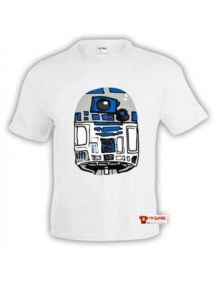 Camiseta R2D2 Star Wars (Draw) Blanca Manga Corta