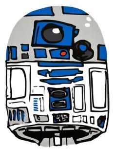 Camiseta R2D2 Star Wars (Draw) Blanca Manga Corta 2