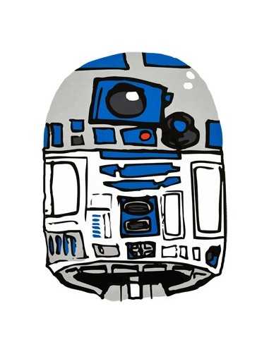 Camiseta R2D2 Star Wars (Draw) Blanca Manga Corta