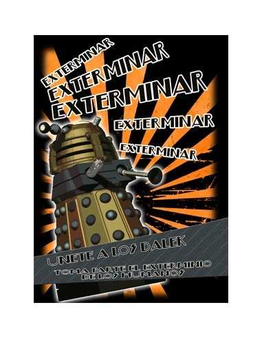 Camiseta Doctor Who (Dalek exterminar) negra manga corta